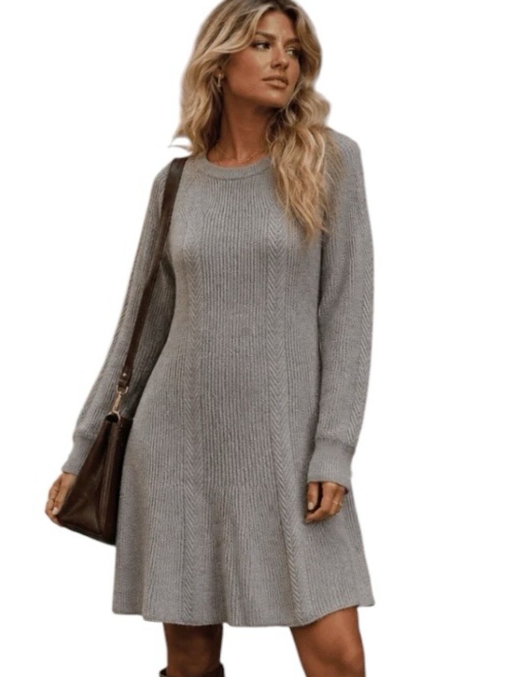 244: LOVELO NWT SWEATER DRESS HEATHER GREY (H20)